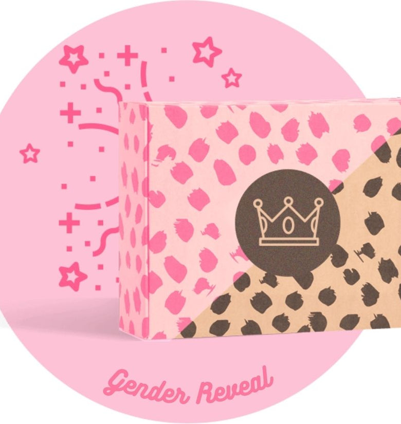 Caja decorativa personalizada con tema de revelación de género