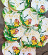 ETIQUETTE RONDE PERSONNALISEE ANNIVERSAIRE ROI LION 06, ETIQUETTE RONDE PERSONNALISEE ANNIVERSAIRE ROI LION 83, ETIQUETTE RONDE PERSONNALISEE ANNIVERSAIRE ROI LION France, DF Events 