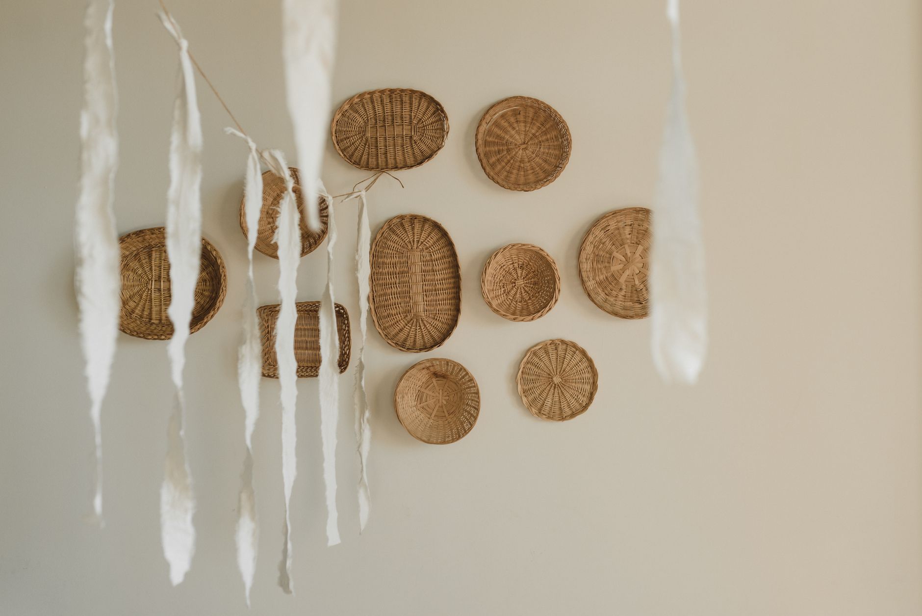 Panneau mural bohème en fibres naturelles
